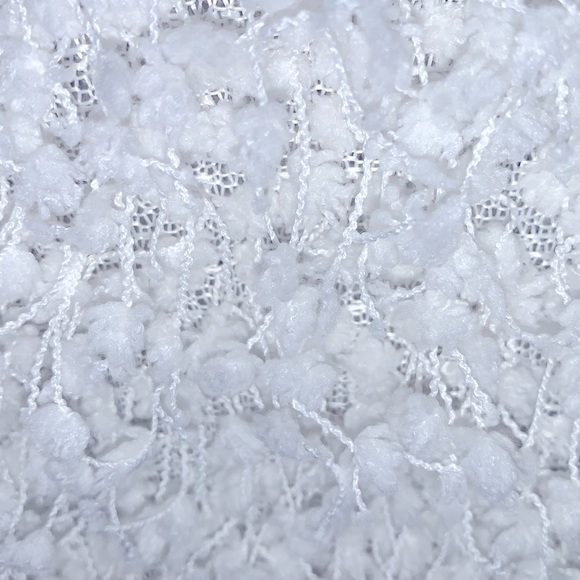 Luca Grae Top Sweater White Ivory Eyelash Long Sleeve Women’s Sz Medium Large - Picture 4 of 11